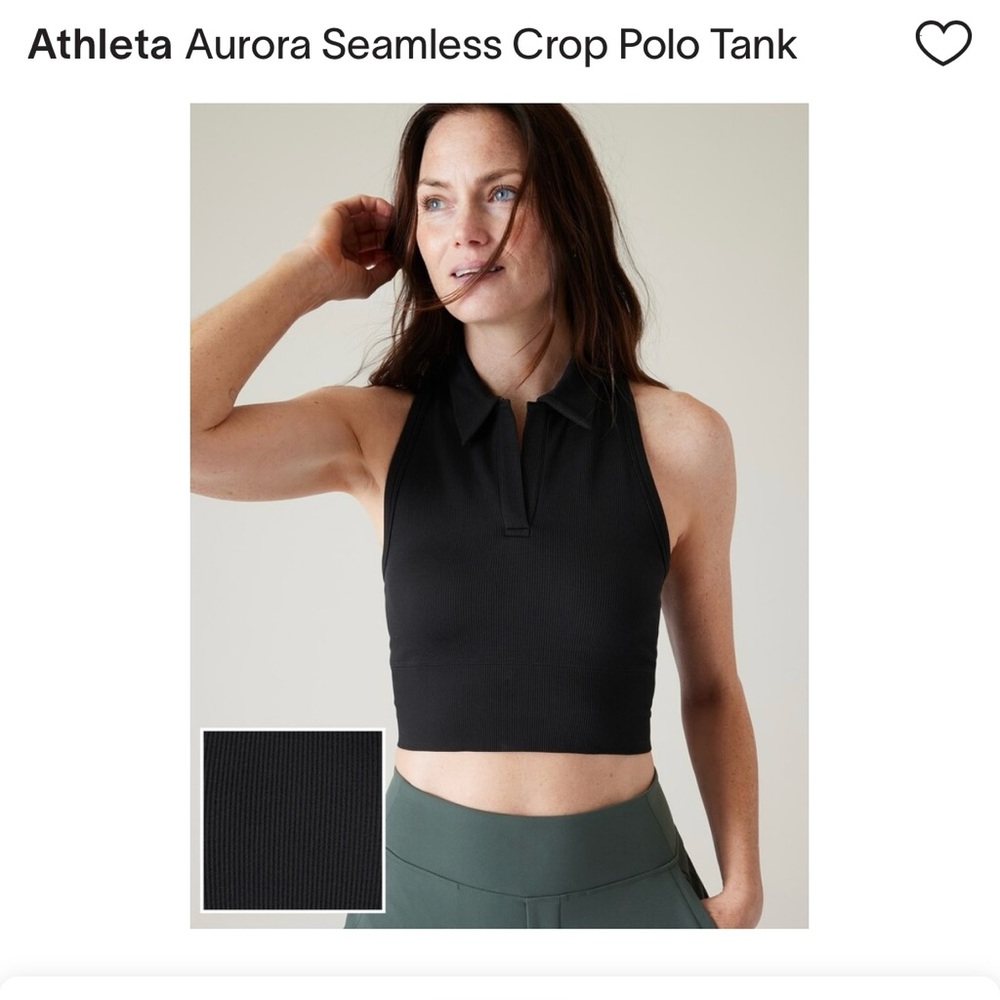 Athleta Aurora Seamless Crop Polo Tank